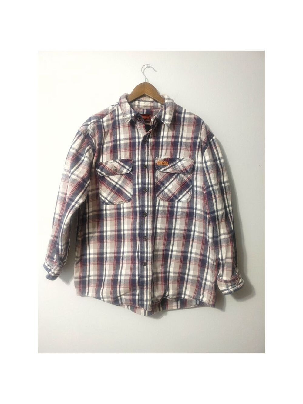 Men's Five Brother Plaid Casual Button Down Shirt XL Blue Red
